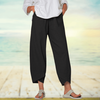 Women's pants made of light, airy cotton - Kiva