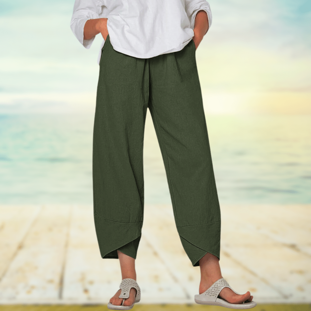 Women's pants made of light, airy cotton - Kiva