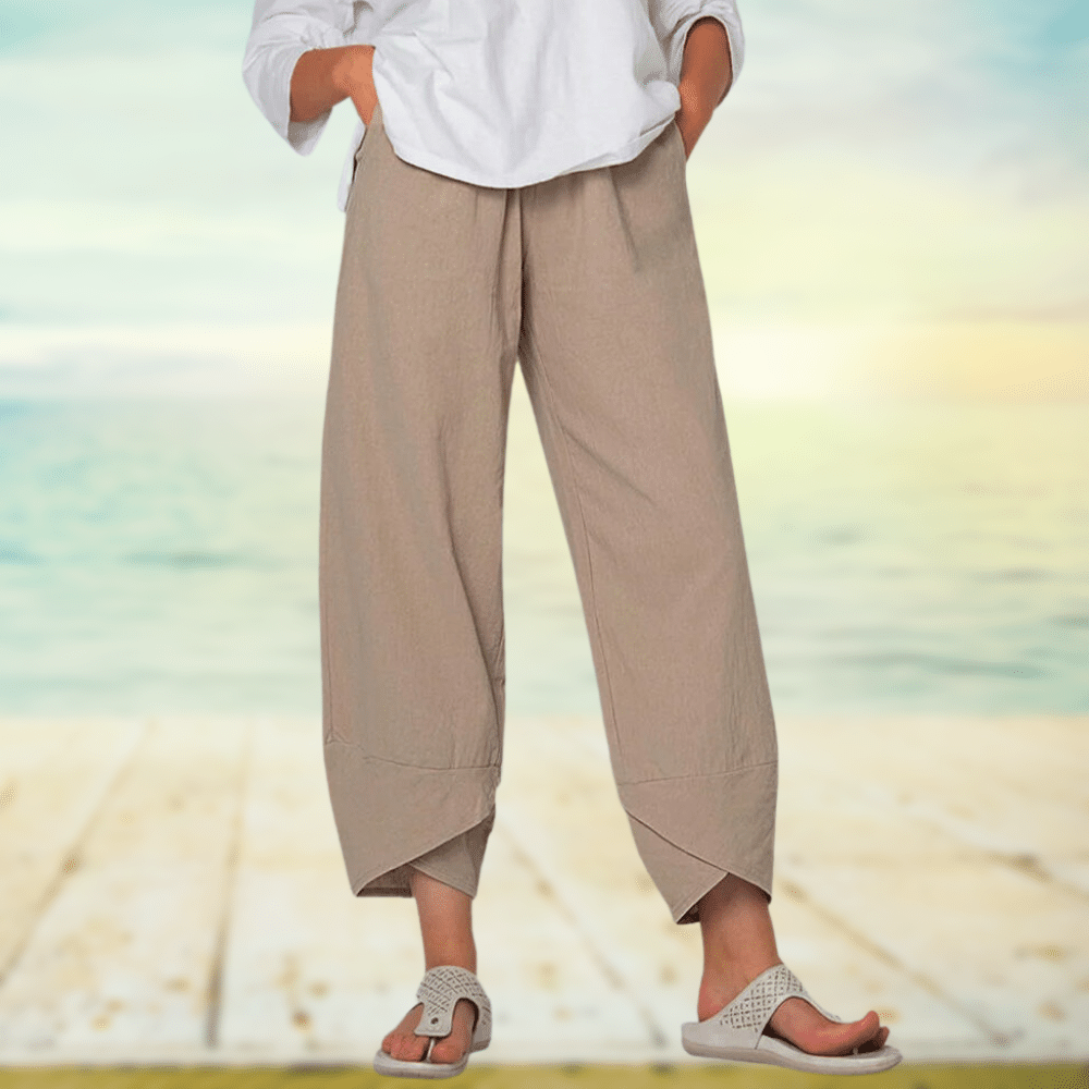 Women's pants made of light, airy cotton - Kiva