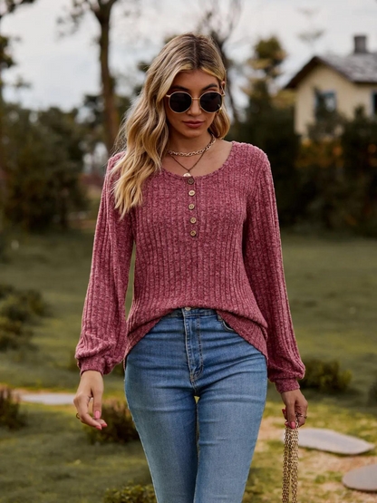 Stylish long-sleeved top for women - Lalaine