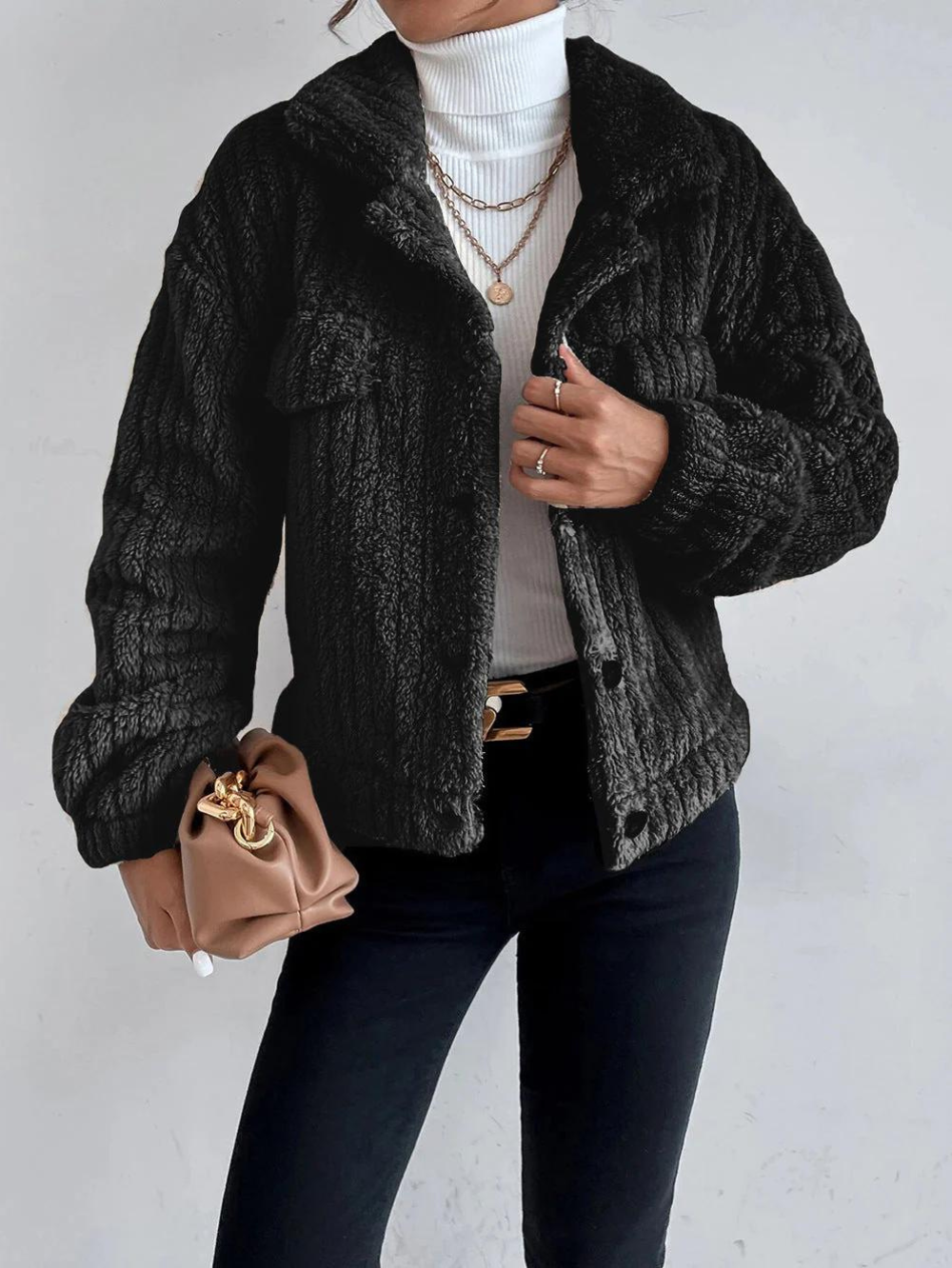 Thick plush jacket for women - Leila