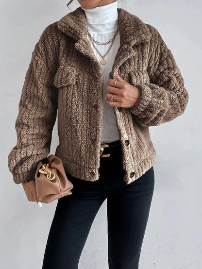 Thick plush jacket for women - Leila