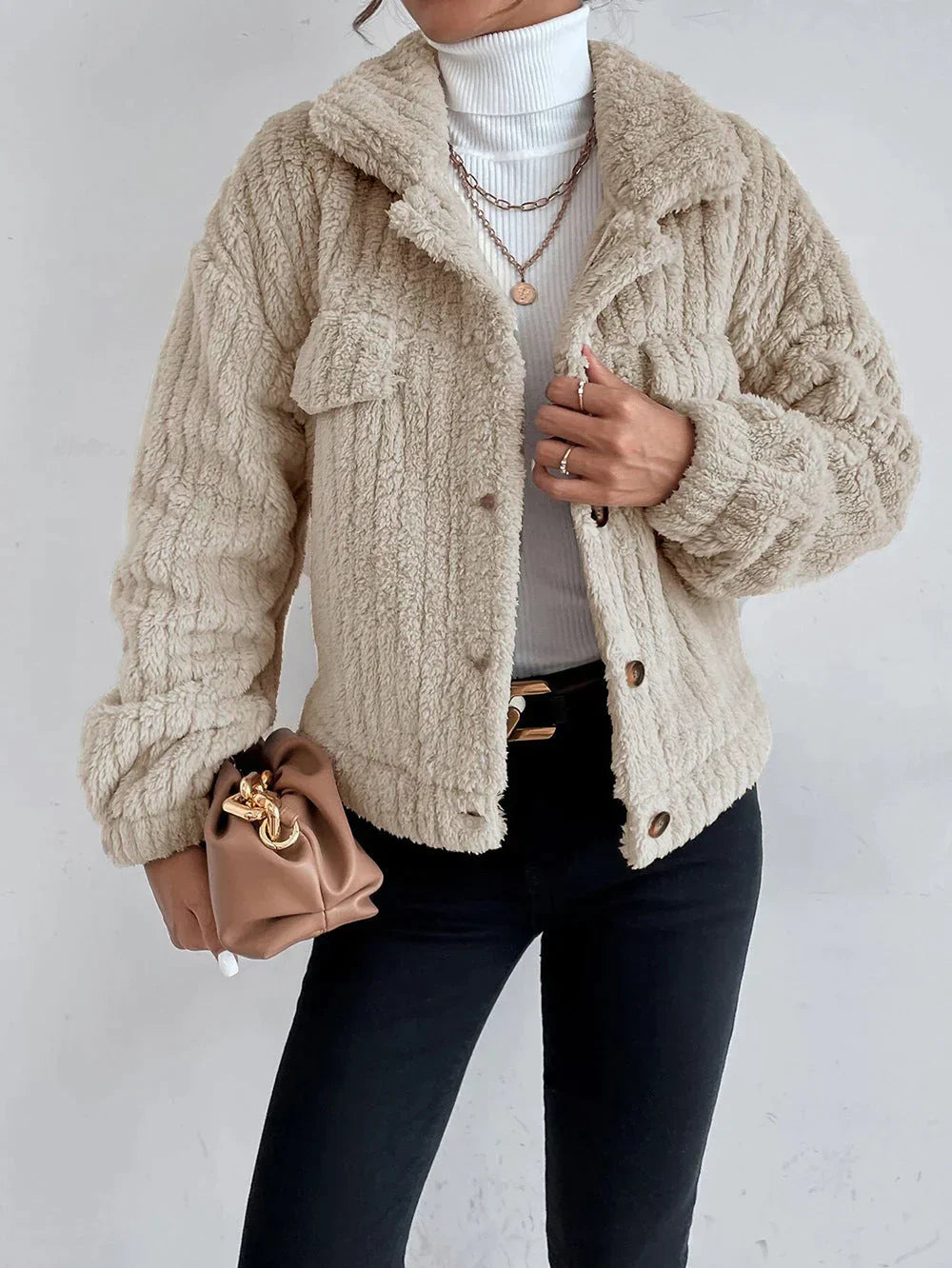 Thick plush jacket for women - Leila