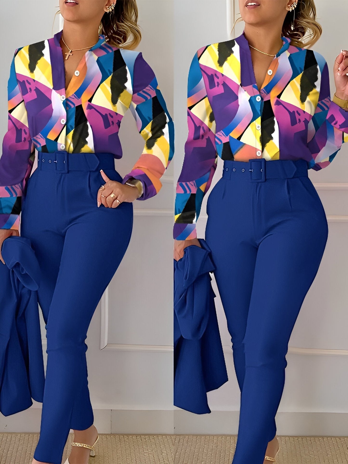 Aranka | V-neck top and high-waisted pants (season 2)