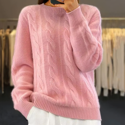 Vintage-style semi-turtleneck sweater - Libby