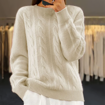 Vintage-style semi-turtleneck sweater - Libby