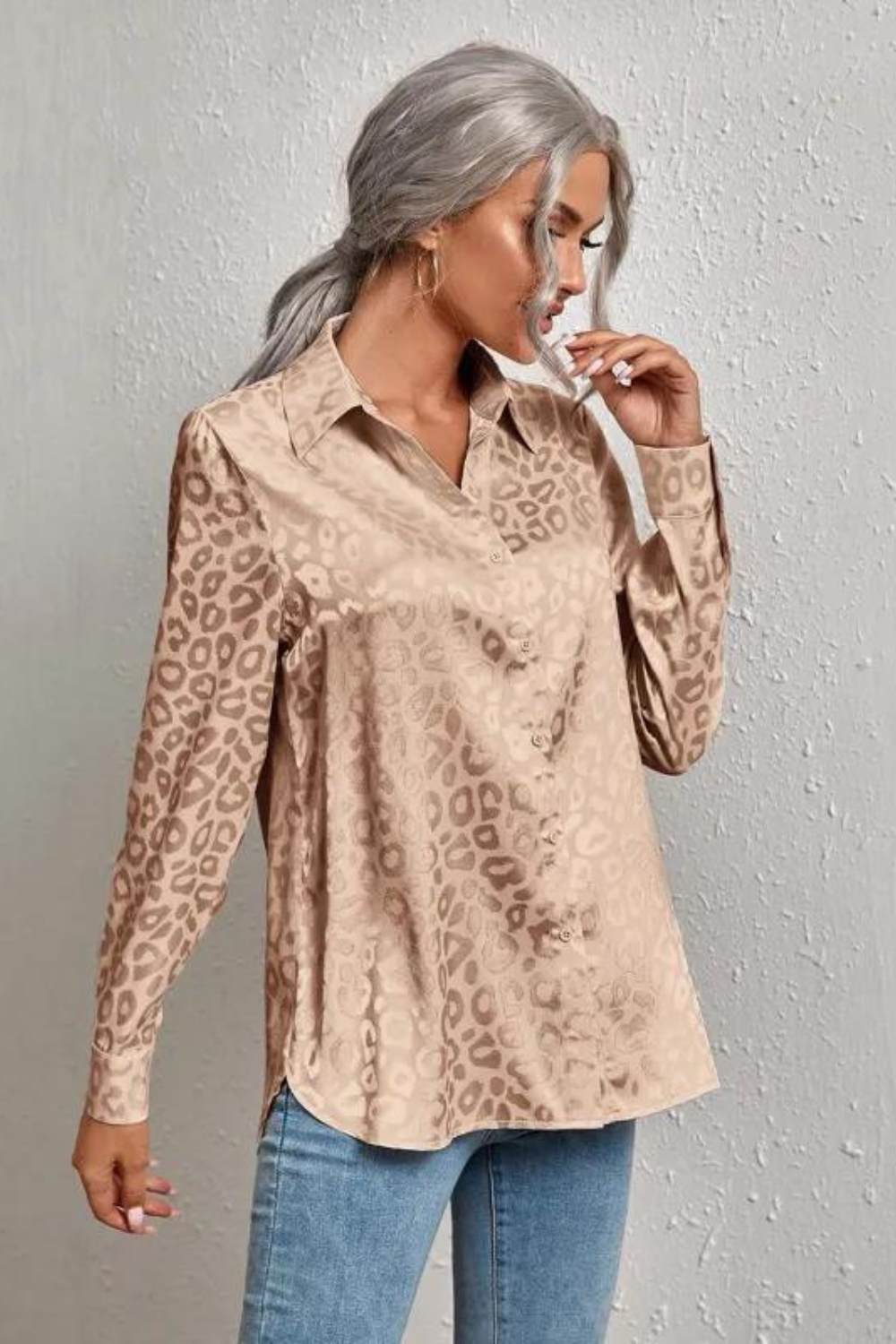 Lilac - Silk Eyelet Blouse