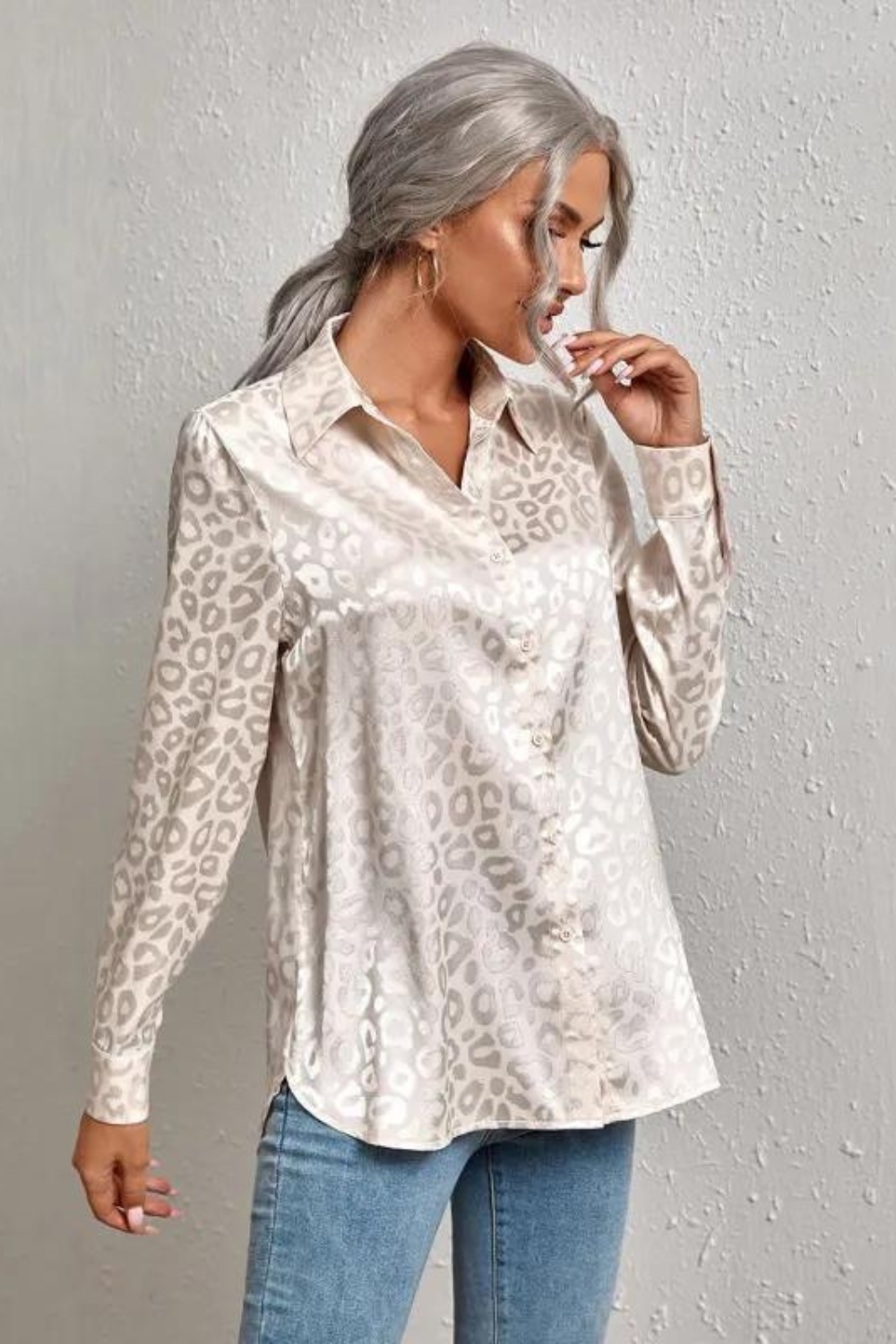 Lilac - Silk Eyelet Blouse