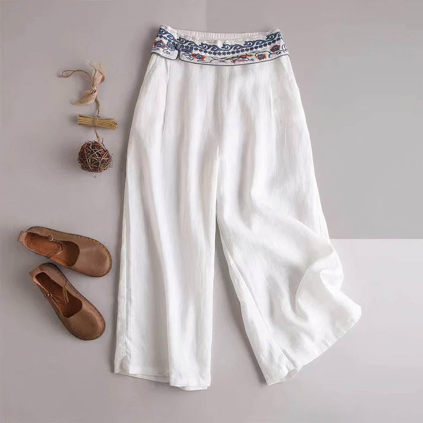 Vintage loose cotton trousers - Liza