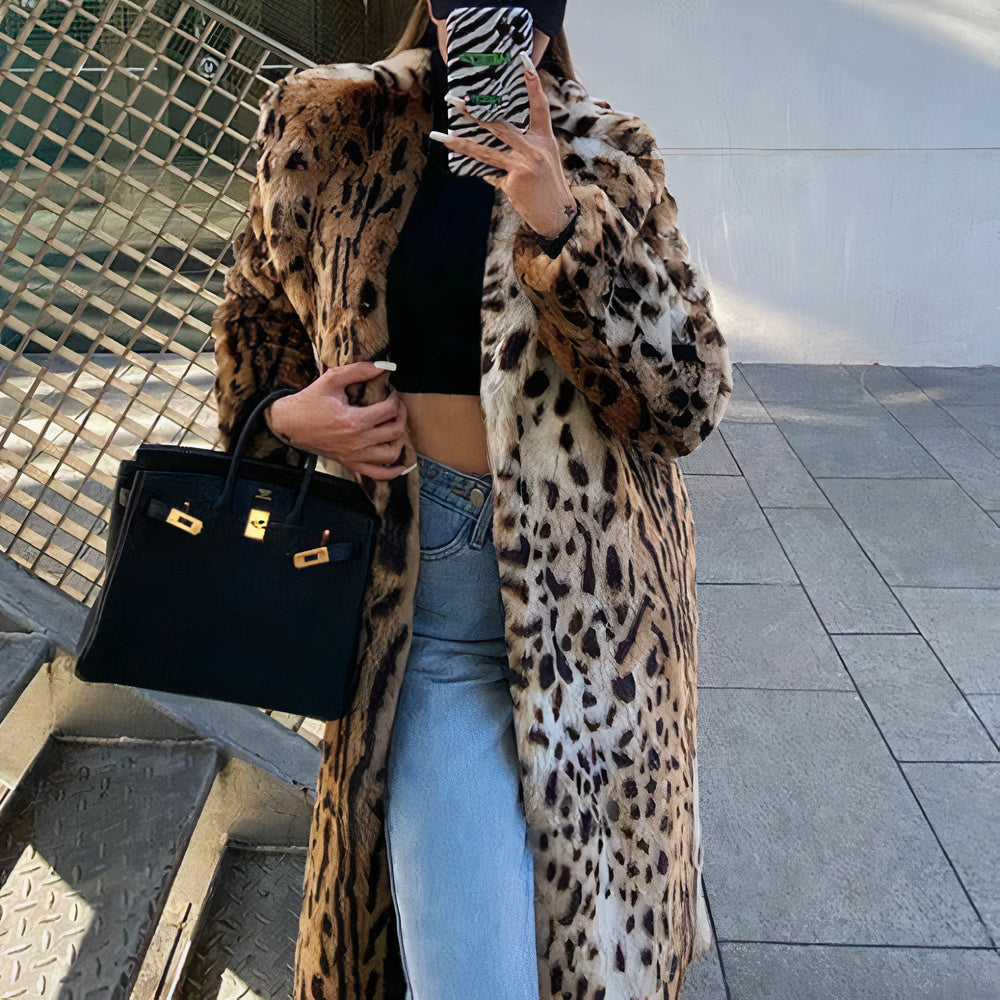 Stylish tiger print coat for women - Lizzy