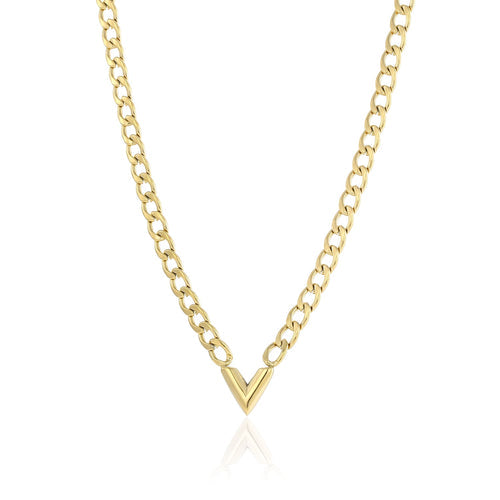 Gold-plated V-shaped link chain