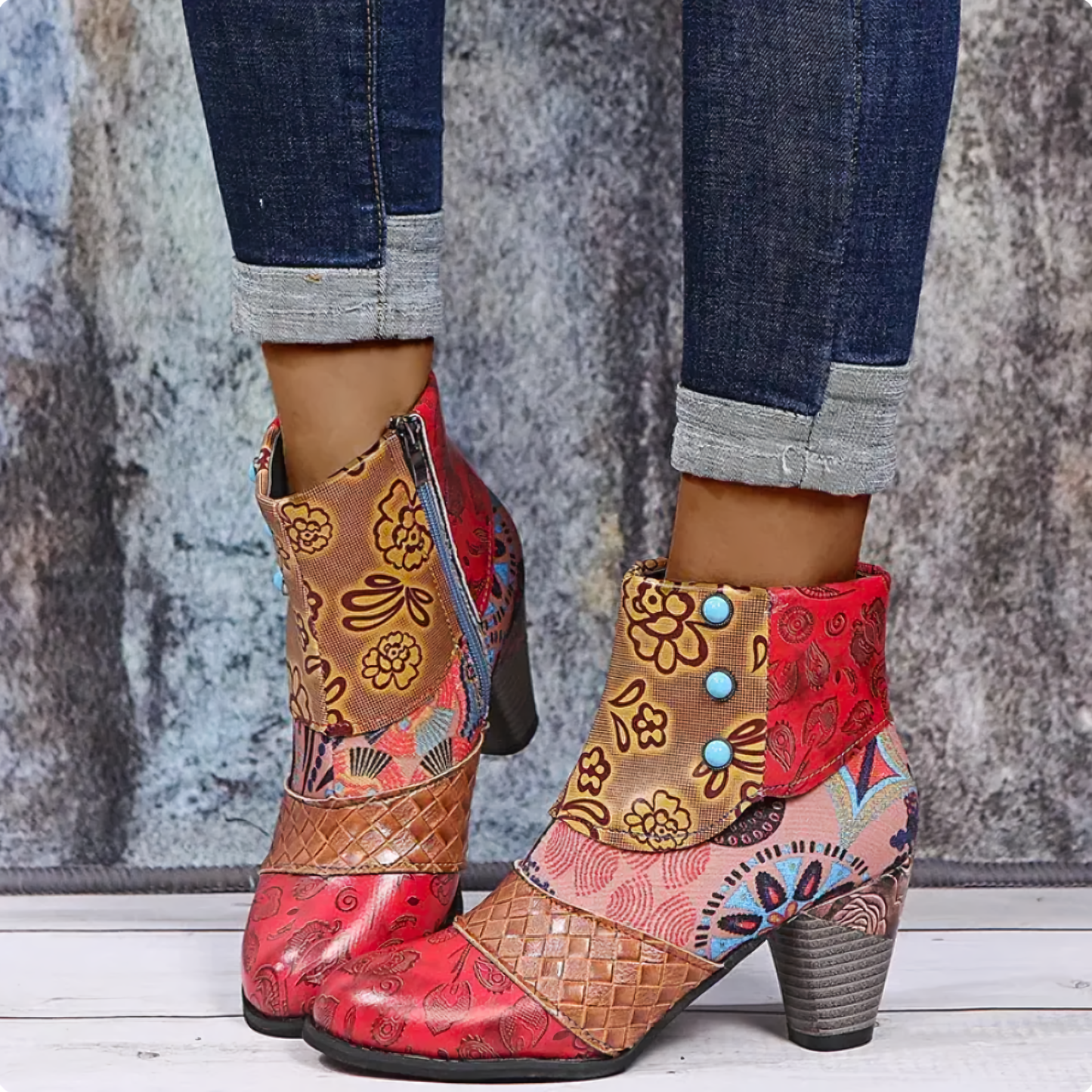 Pammy Boots | Colorful Retro Ankle Boots