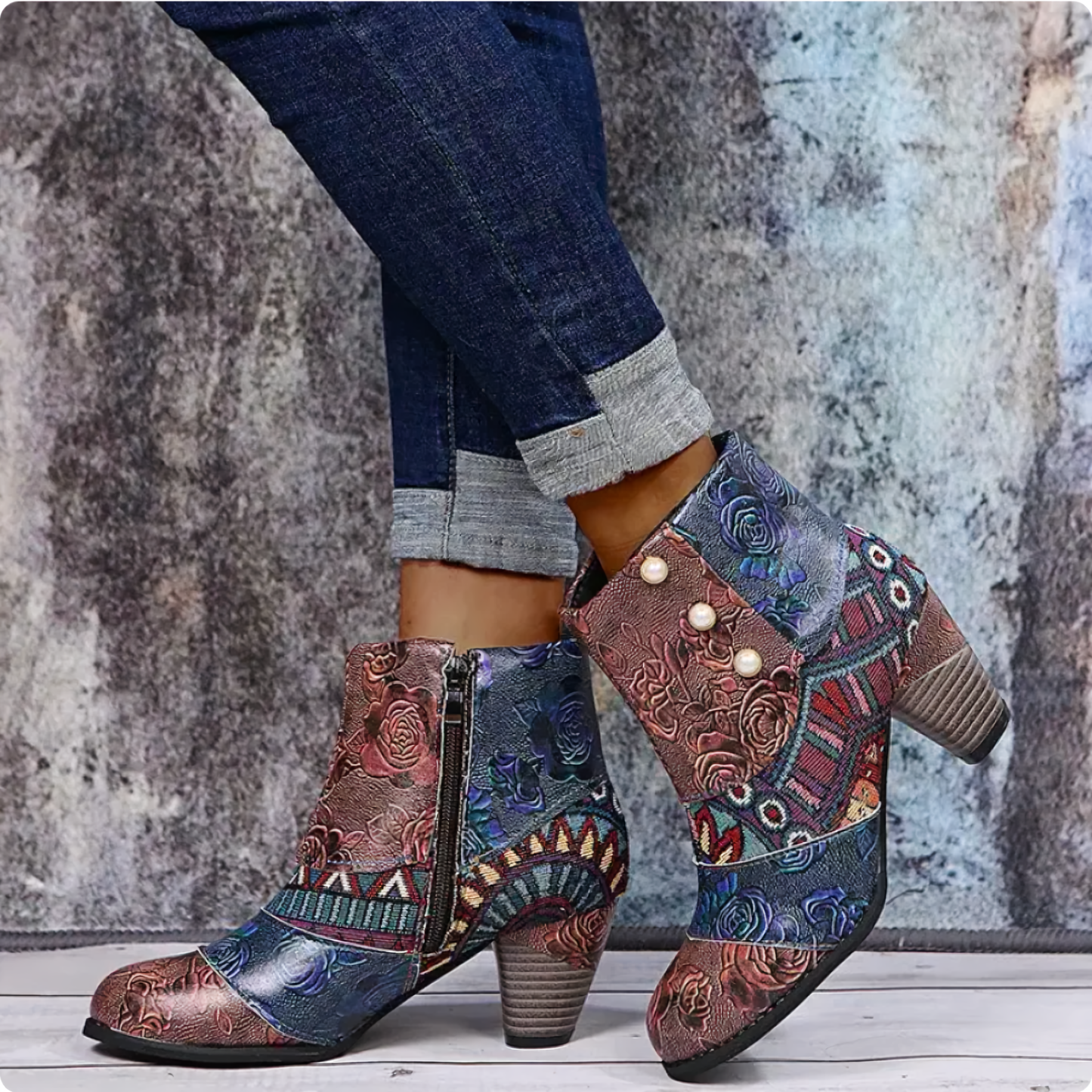 Pammy Boots | Colorful Retro Ankle Boots