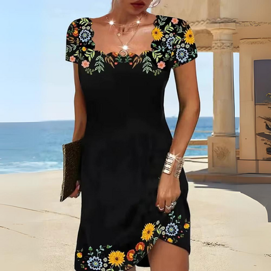 Leonor - Elegant Printed Ladies Dress