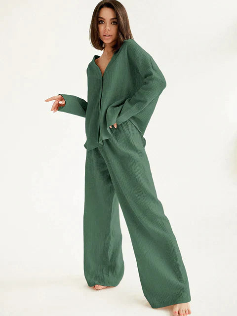 Oversized Cotton Loungewear Pants and Sweater