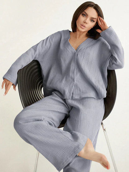 Oversized Cotton Loungewear Pants and Sweater