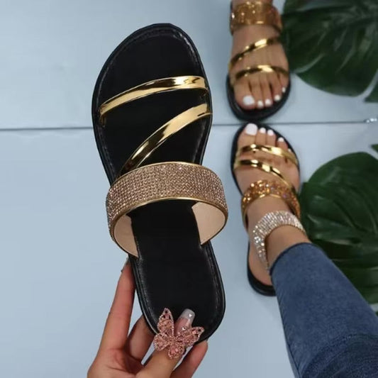 Luisa - Luxury Sandals with Flat Heel