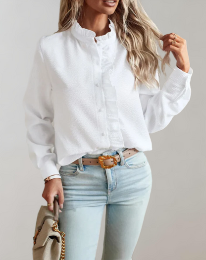 Ermelinda Bloes | Long Sleeves Ruffled Blouse