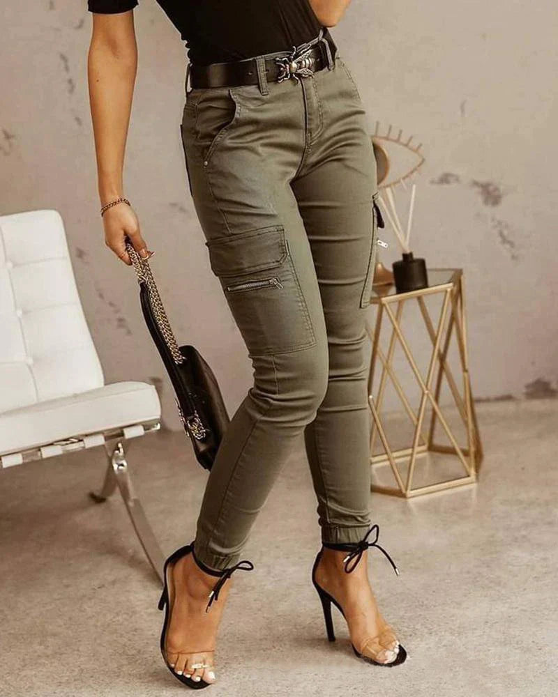 Ankle-bound cargo pants for women - Malti