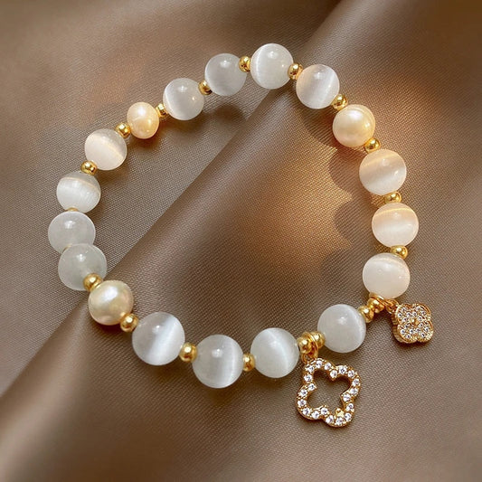 Natural Crystals and Pearl Bracelet | A unique bracelet