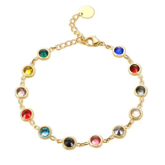 Rainbow Crystal Charm Bracelet | A cheerful bracelet with lots of color!