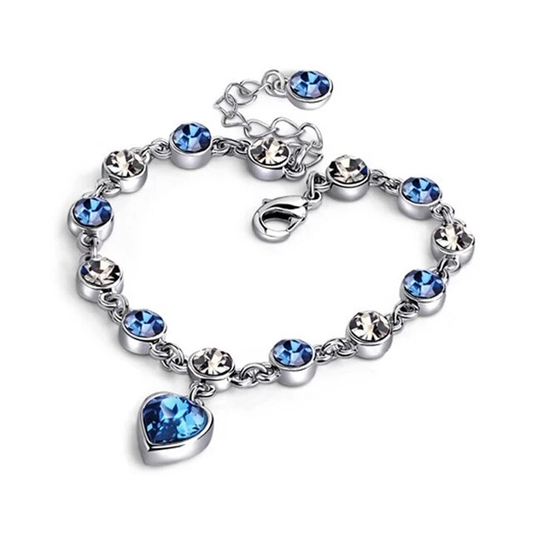 Ocean Heart Crystal Bracelet | With beautiful blue heart charm