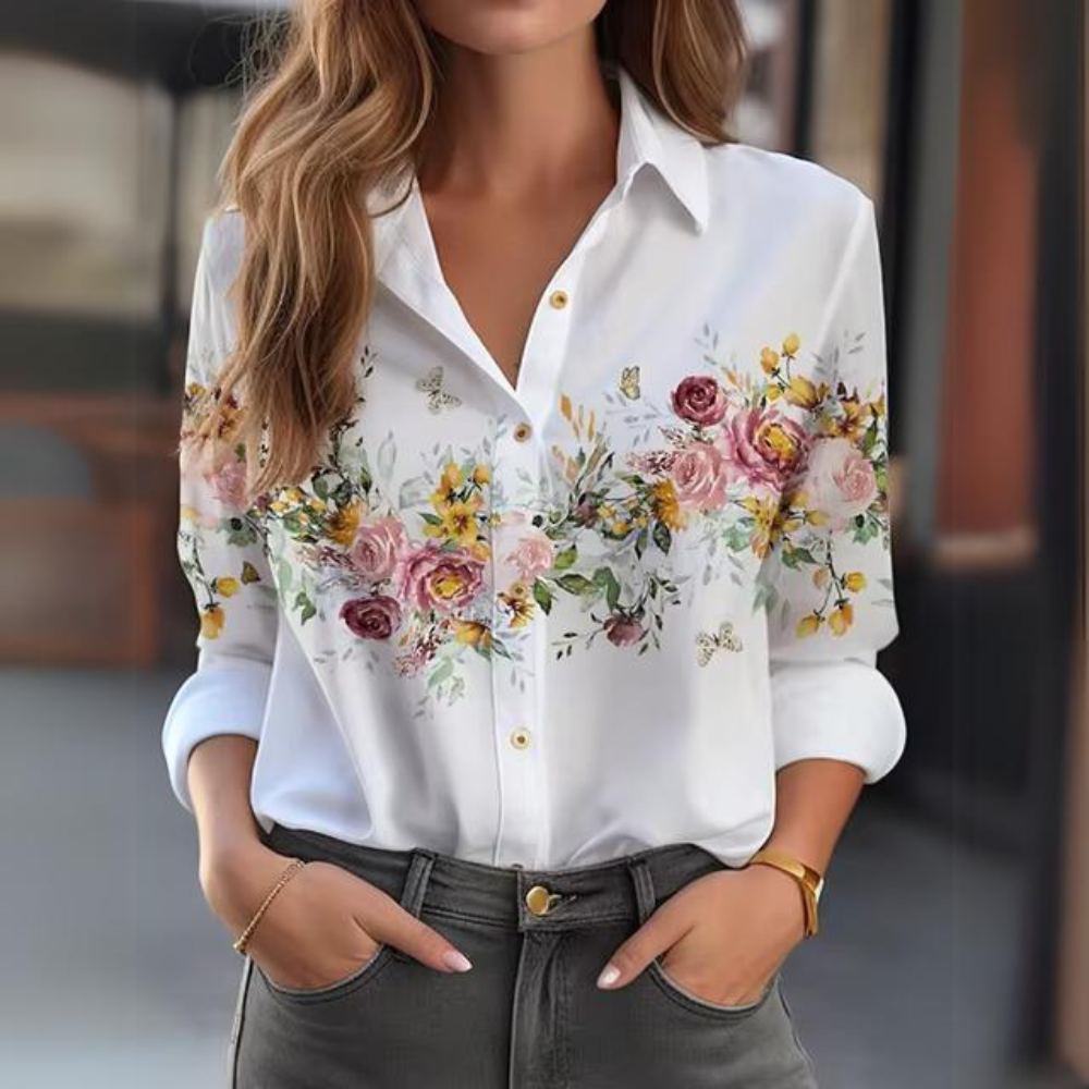 Maja - Elegant Flower Blouse