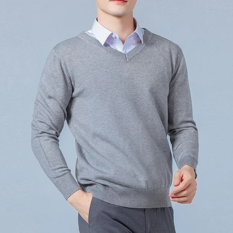 Yasper Sweater | Men's Plain V-neck Sweater