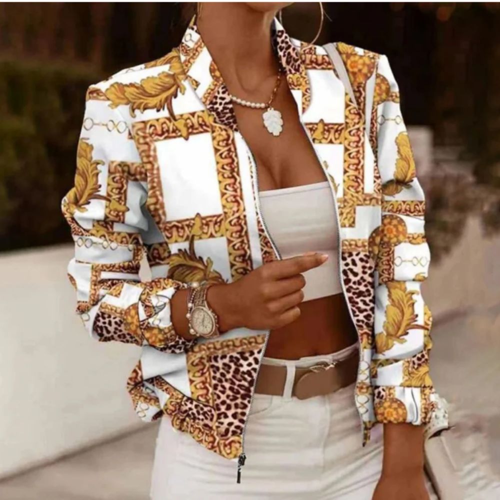 Addison - retro printed bomber jacket