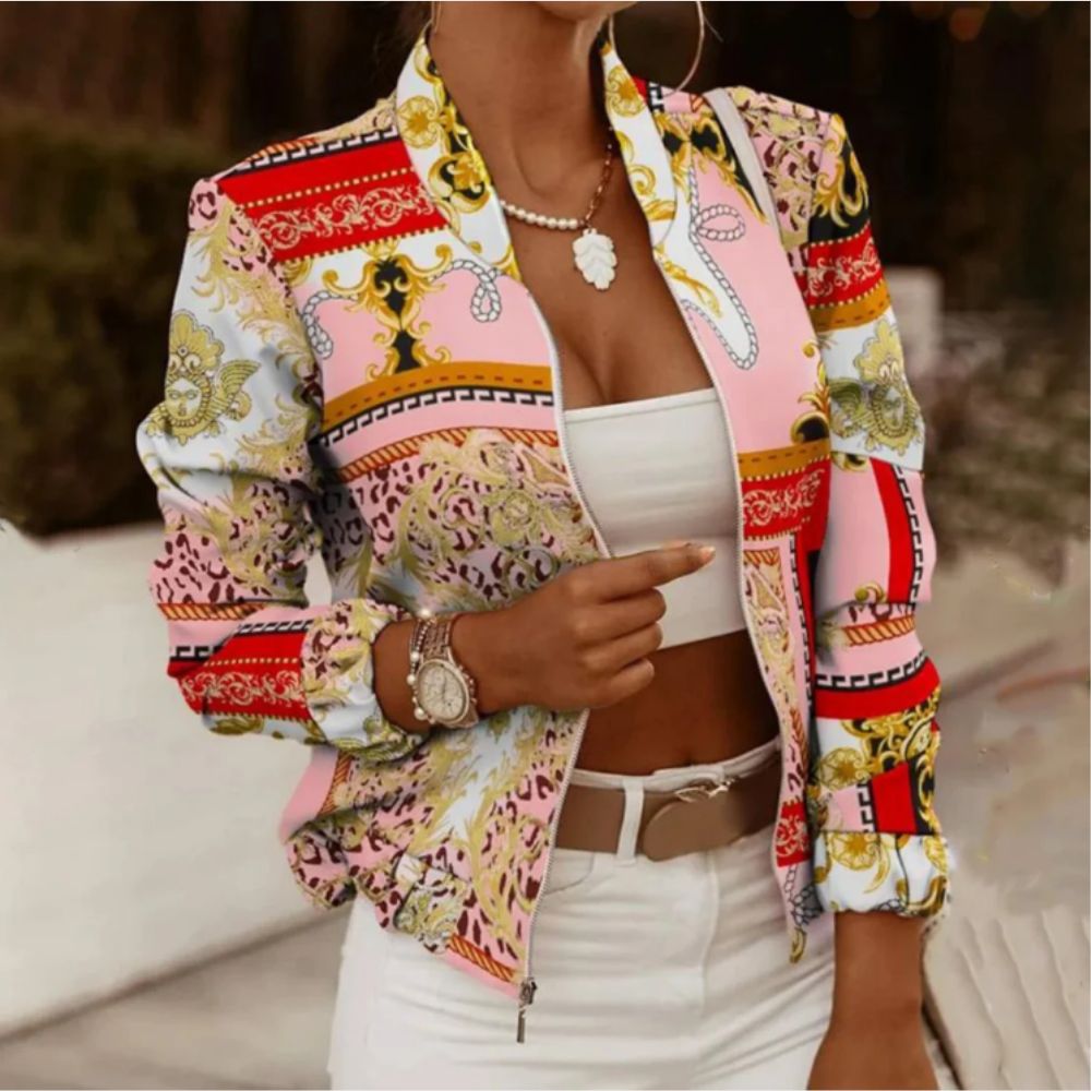 Addison - retro printed bomber jacket