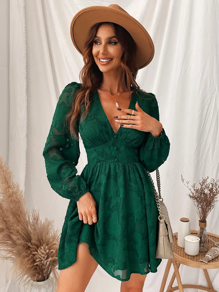 Jasmine | Long sleeve flare dress