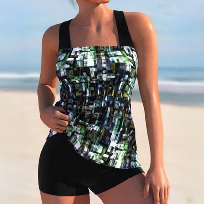 Danika - Printed Tankini with Square Neckline