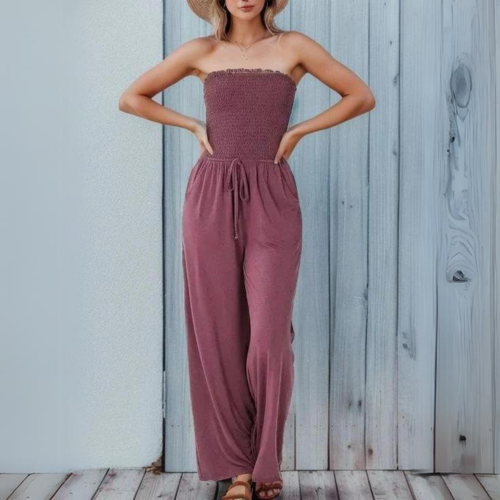 Gemma - New Strapless Jumpsuit with Elastic Waist