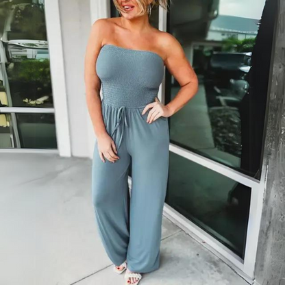 Gemma - New Strapless Jumpsuit with Elastic Waist