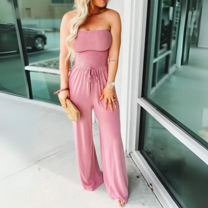 Gemma - New Strapless Jumpsuit with Elastic Waist