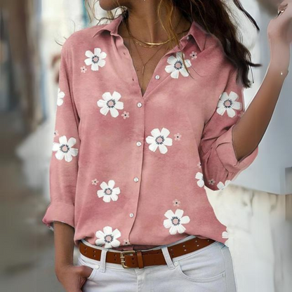 Inès - Elegant Women's Floral Blouse