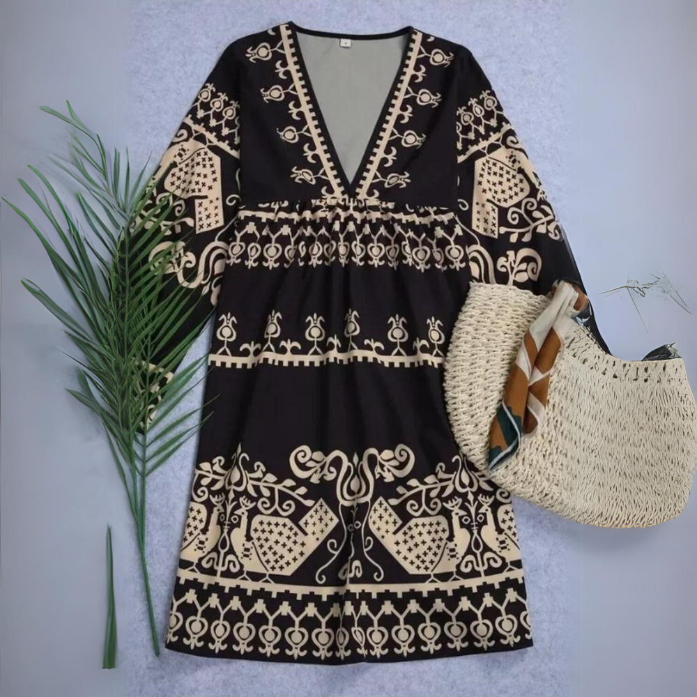 Isaline - Comfortable Summer Dress with Bohemian Print