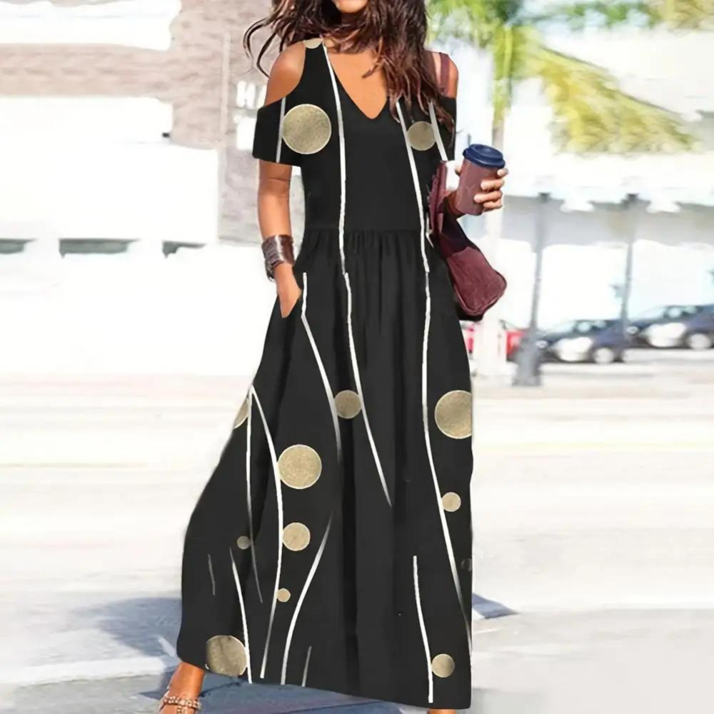 Piper - Elegant Long Dress with Print