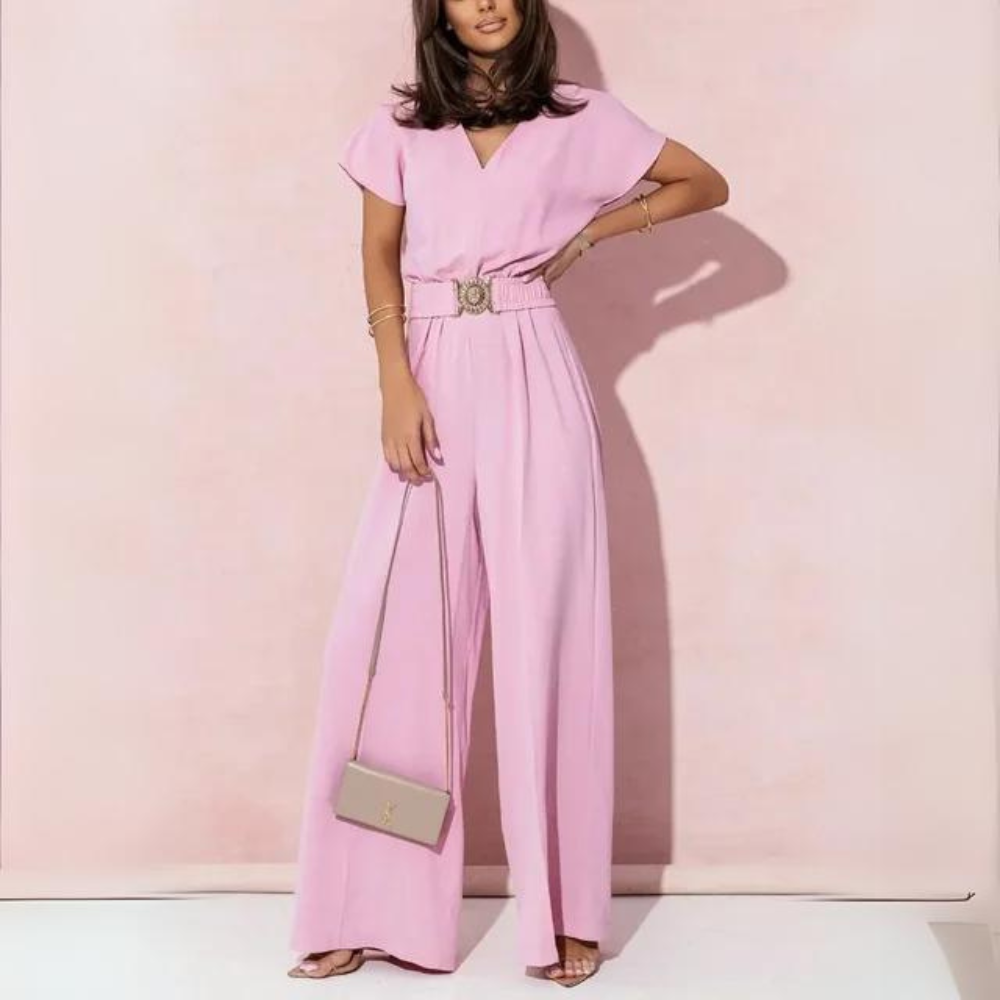 Prisca - Elegant Summer Jumpsuit with Belt