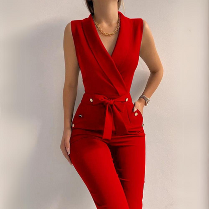 Sienna - Sexy Jumpsuit with Fabric Belt