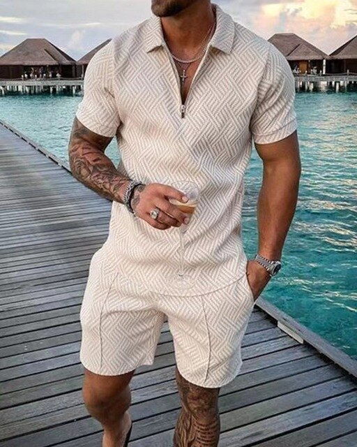 Luxury polo and shorts summer set for men