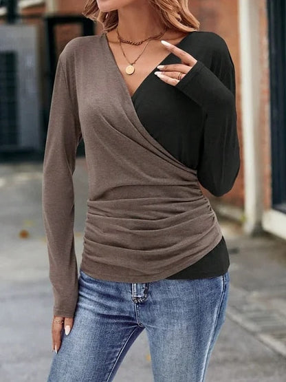 Megan - Long-sleeved V-neck top