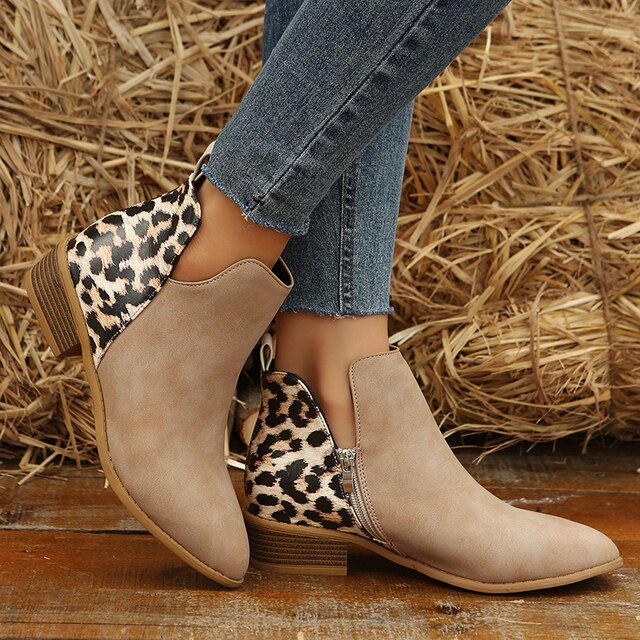 Savannah - Elegant Leopard Heeled Boots