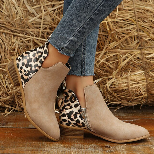 Savannah - Elegant Leopard Heeled Boots