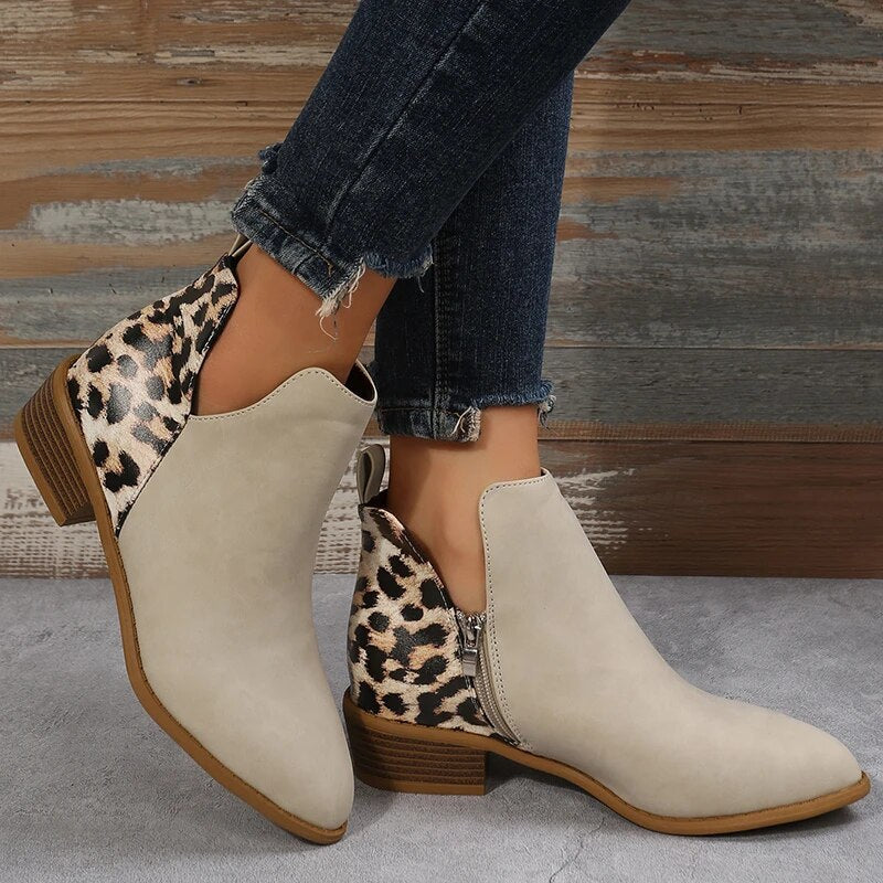 Savannah - Elegant Leopard Heeled Boots