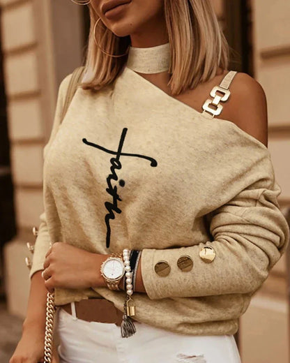 Off-the-shoulder sweater for women