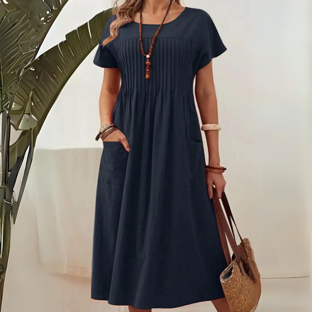 Nadia - Elegant Pleated Summer Dress