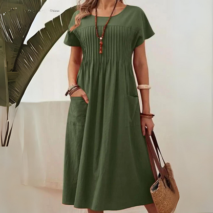 Nadia - Elegant Pleated Summer Dress