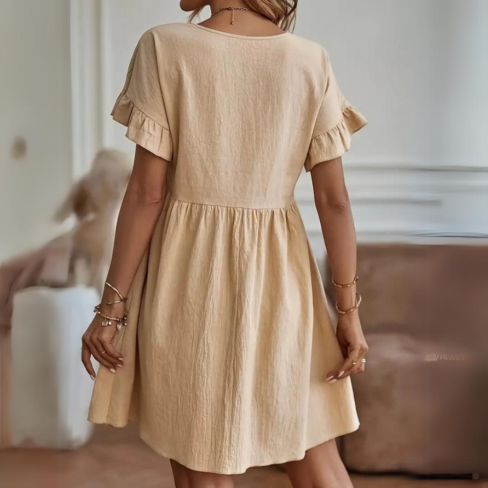 Nathalie - Casual Summer Dress with Puffed Sleeves