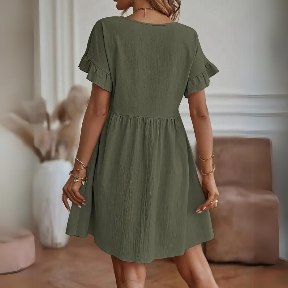 Nathalie - Casual Summer Dress with Puffed Sleeves